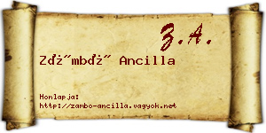 Zámbó Ancilla névjegykártya