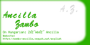 ancilla zambo business card